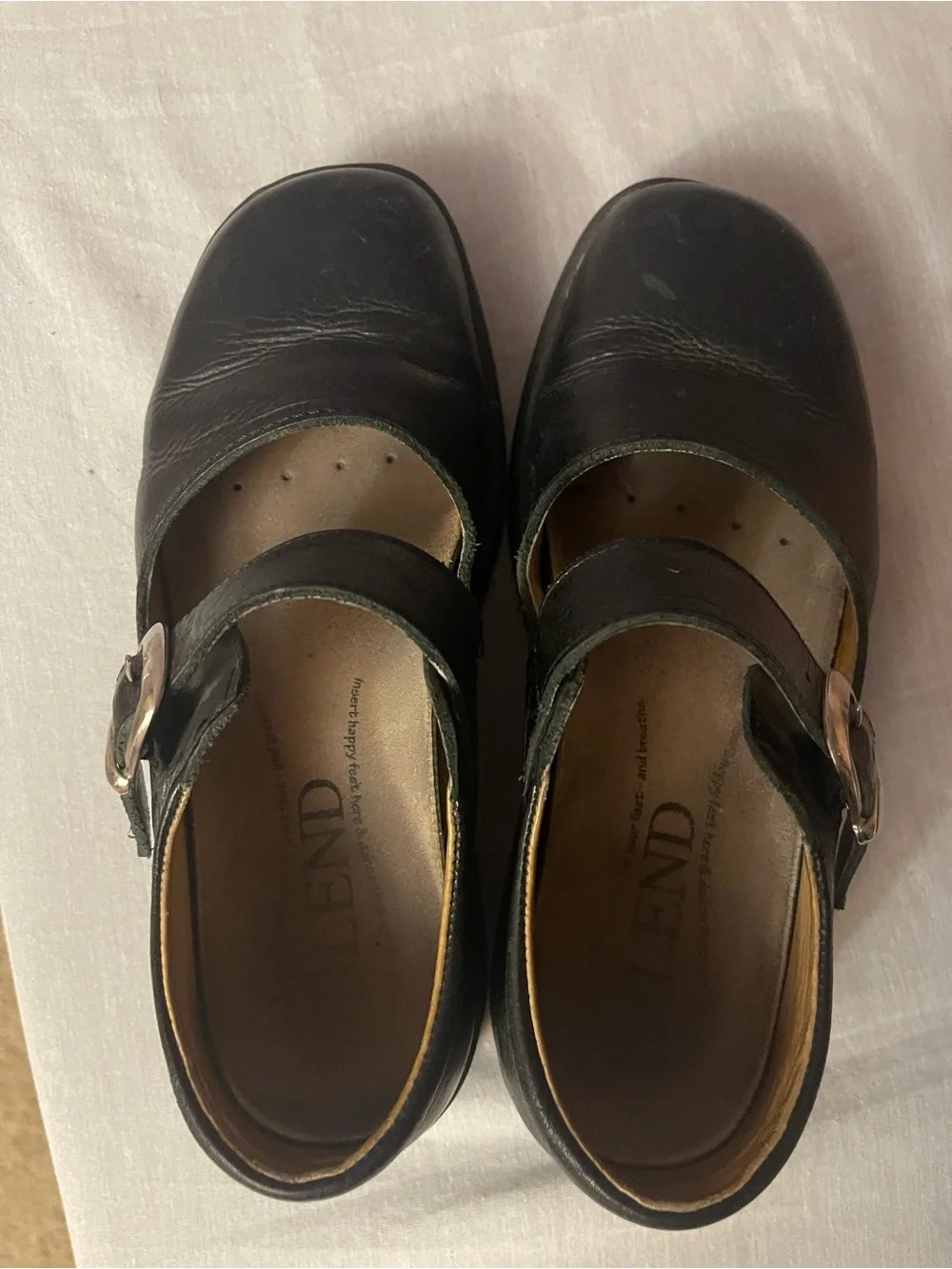Women’s Blend Black Leather Mary Jane Shoes with Buckle